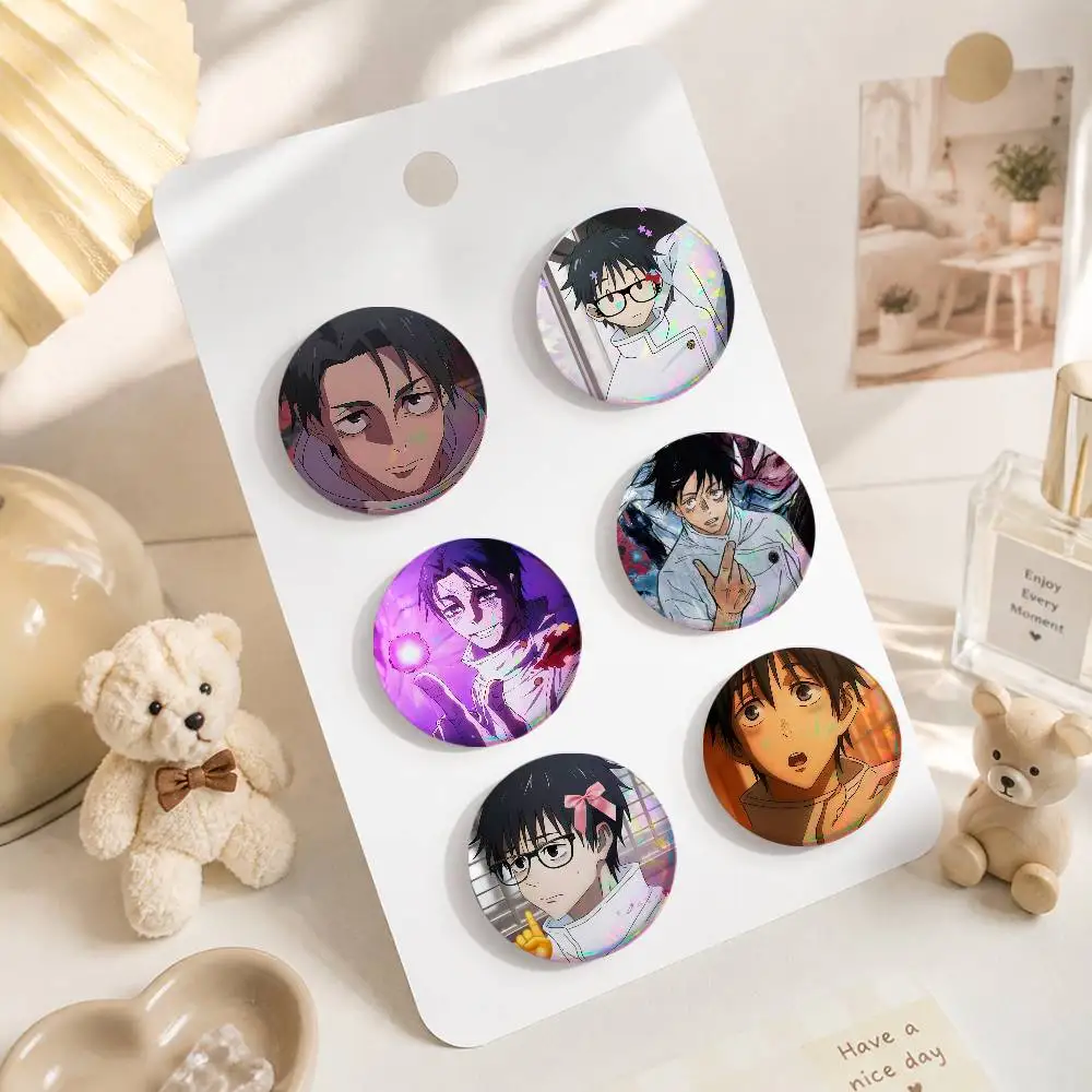 Y-yuta O-okkotsu Snap-in Pins Cartoon Character Round Creative Brooches For Backpack Accessories Jewelry Gifts