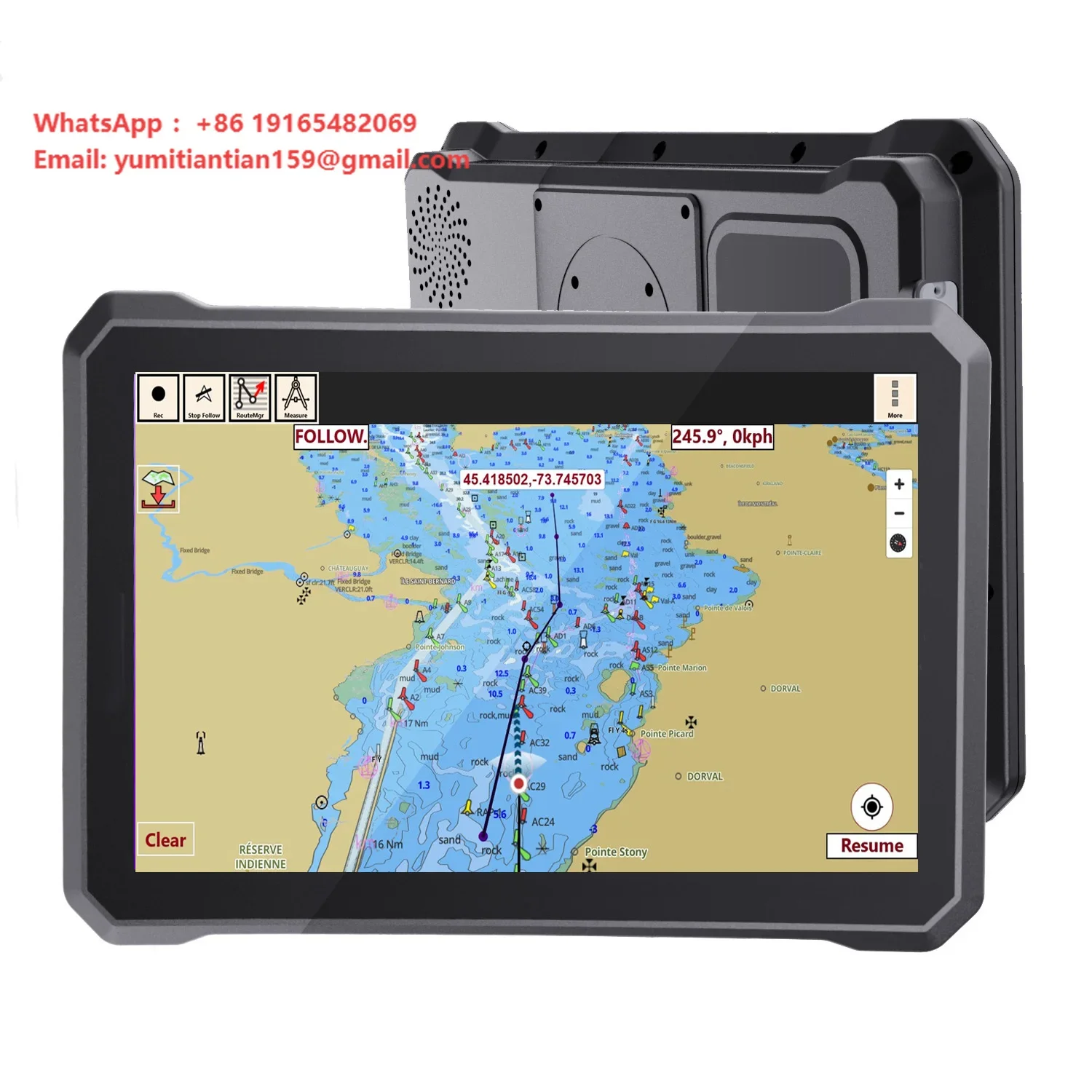 High Quality 10.1-Inch Marine GPS Tablet 1000 Nits Sunlight Readable Display IP68 Waterproof High Precision Navigation 12 Months
