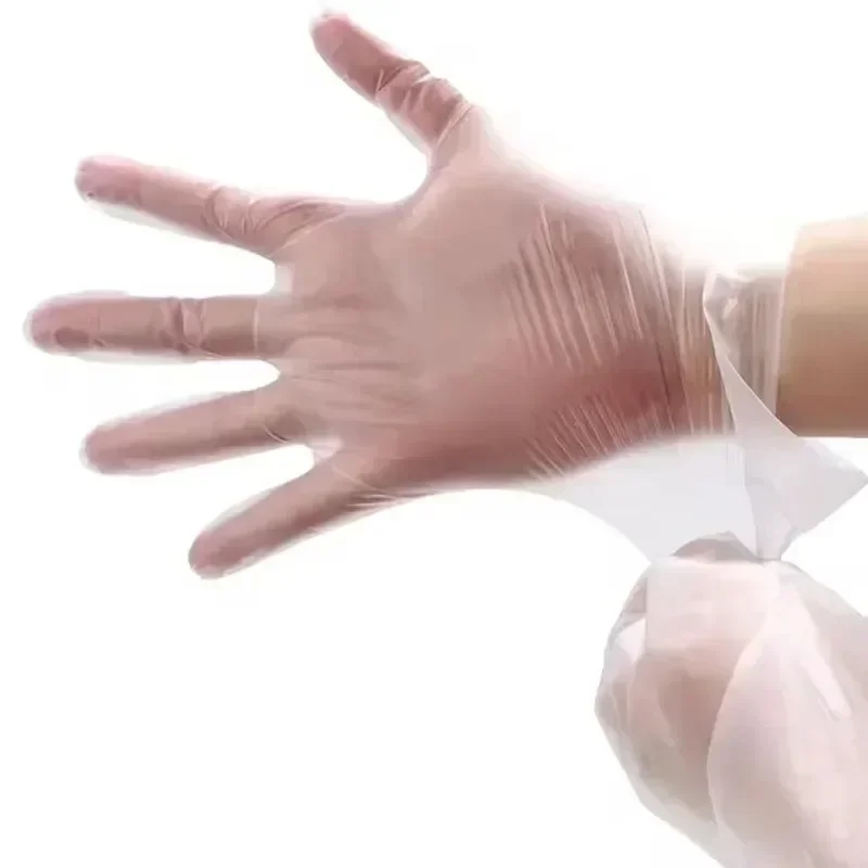 100/200Pcs Food Grade Disposable Gloves Portable Non-Slip Acid Work Safety Cleaning Gloves Transparent TPE Latex Free Gloves