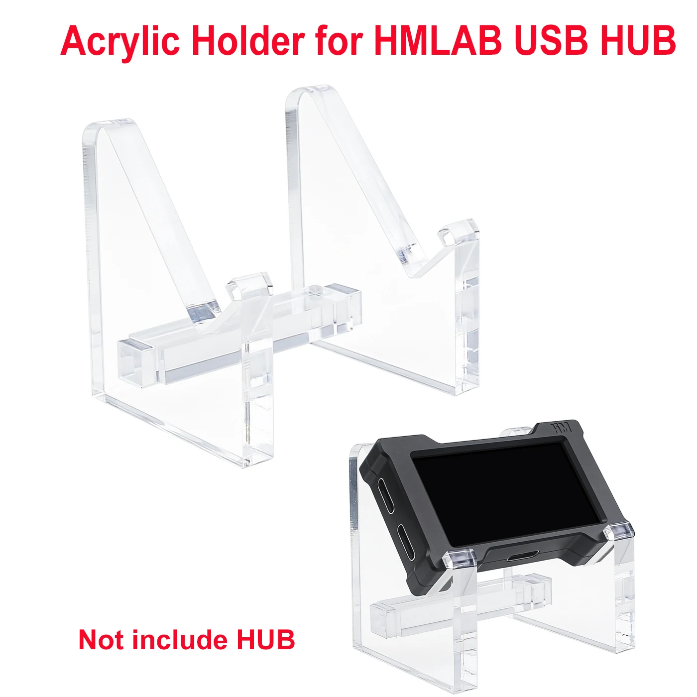 Acrylic Holder for HMLAB USB HUB Transparent Acrylic Bracket  for HM LAB ZNEO Gaming USB HUB