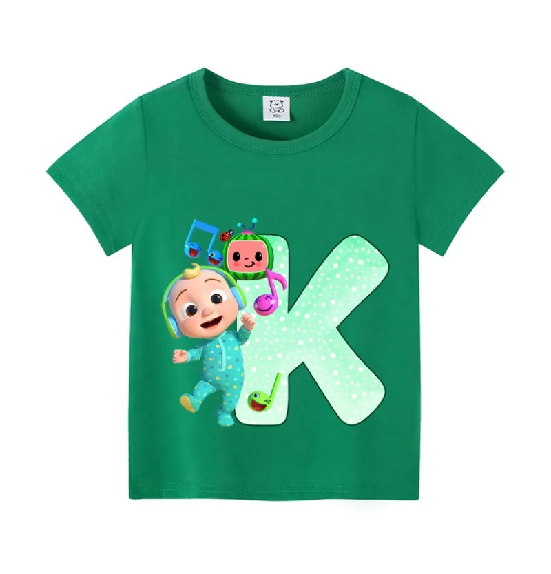 Cocomelons الطفل تي شيرت أنيمي طباعة رسالة قصيرة الأكمام قمصان الفتيان الفتيات ملابس الصيف الكرتون بلايز تيز هدية عيد ميلاد جديد