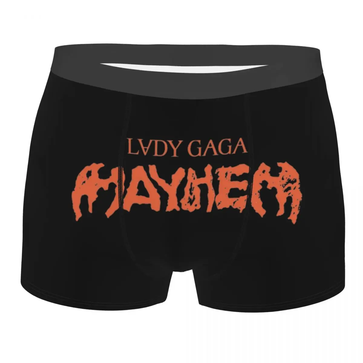 

Новинка, шорты-боксеры Lady Gaga Mayhem с логотипом альбома, трусы, мужское нижнее белье, мягкие трусы для Homme, большие размеры
