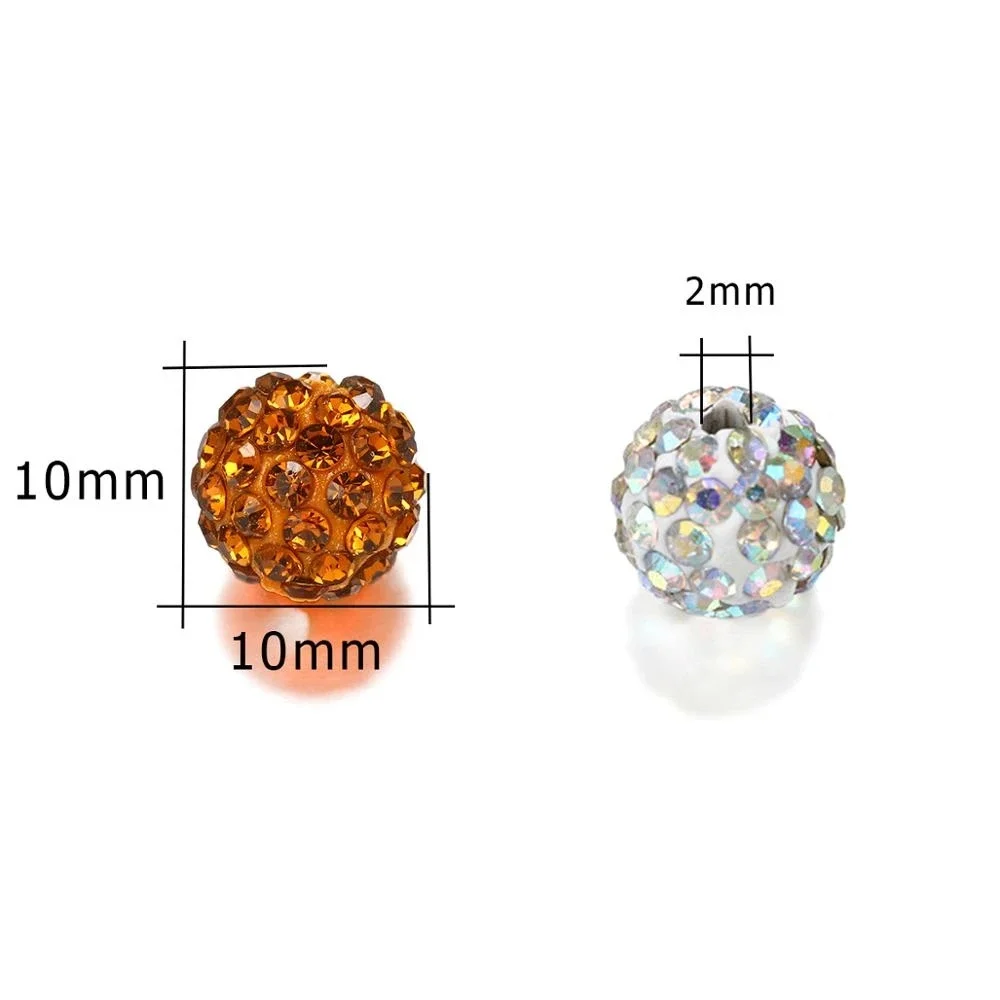 10mm 100pcs Rhinestone Spacer Beads Round Good Quality DIY beads for needlework accessories & Jewelry Making