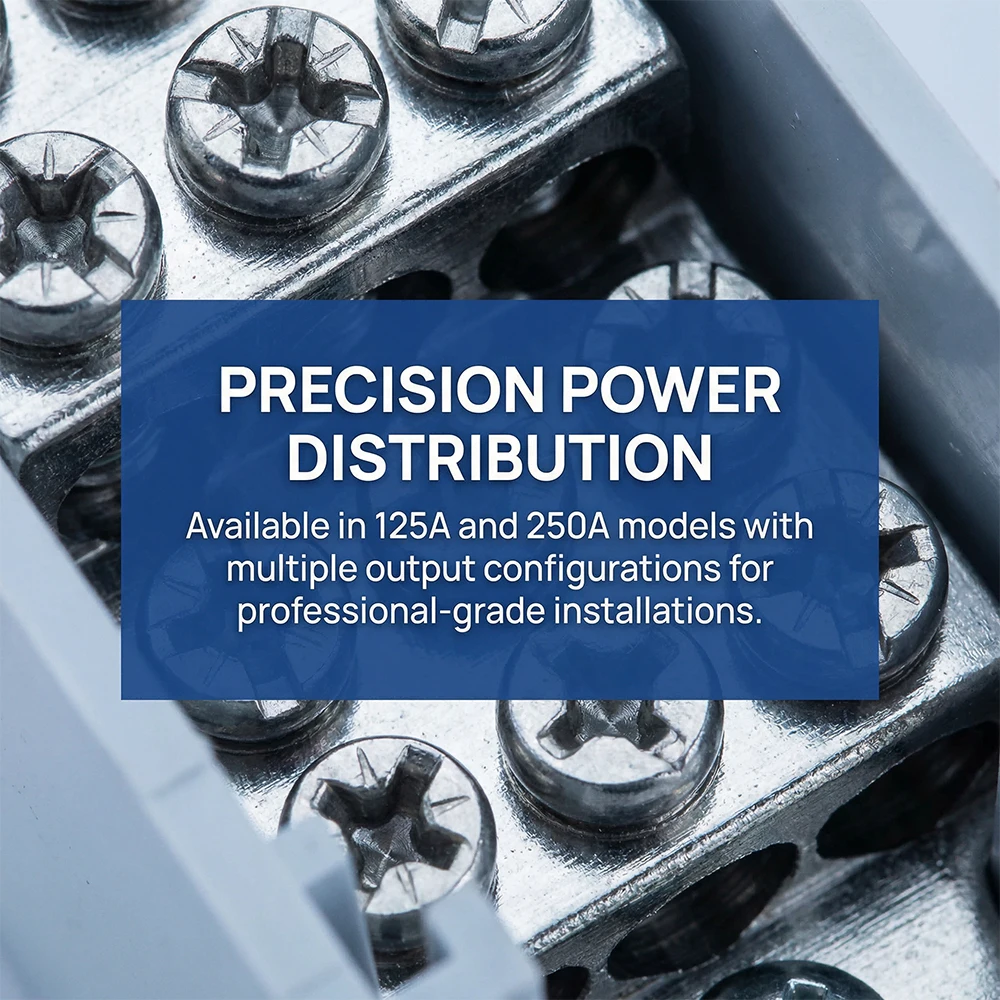 125A/250A Din Rail Terminal Block Distribution Box, 1 In 4/6 Out Power Junction Box, 10/16mm² Wire Connector for Circuit Breaker view 5