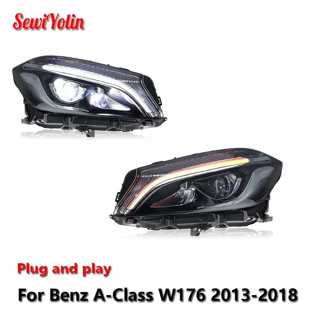 Car LED Headlight Light Assemblies For Benz A-Class W176 2013-2018 Auto Fog DRL Brake Turn Signal Lamp Plug and Play