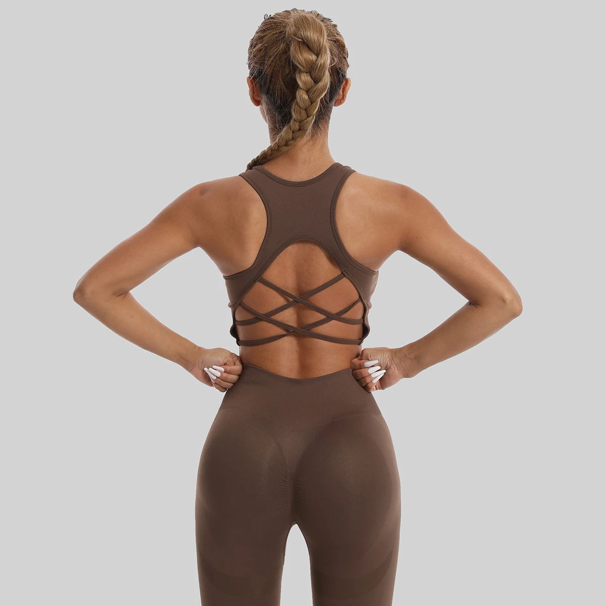 Seamless High Waist Leggings Tracksuit for Women, Yoga Sets, Sportswear, Workout, Sports Bra, Gym Clothing image 5