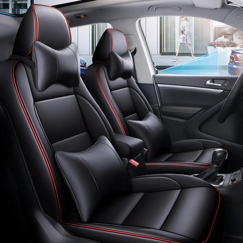 Custom Brand Car Seat Covers For Volkswagen VW Tiguan 2013-2018 Waterproof Leather Interior Decoration Interior Accessories