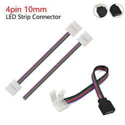 10pcs 16cm 5050 RGB 4 Pin LED Strip Light Connectors Strip To Power Adaptor 4 Conductor 10mm Wide Connector For RGBW LED Strips