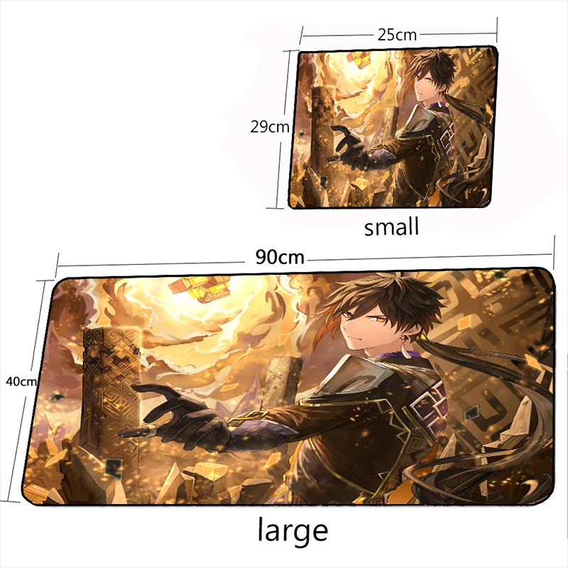 MRGLZY Multi-size Anime Mouse Pad Genshin Impact Zhongli XXL Gamer Large DeskMat Computer Gaming Peripheral Accessories MousePad