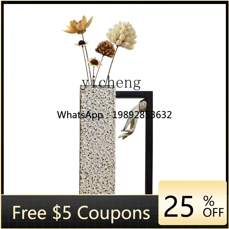 

ZC New Chinese Creative Vase Zen Retro Desktop Flower Arrangement Decoration Chinese Style Personalized Flower Holder