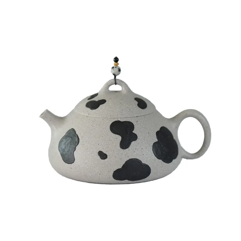 Pot semi-handmade without adding white jade segment mud cow pot small buns Dongxin Qinquan Kung Fu teapot