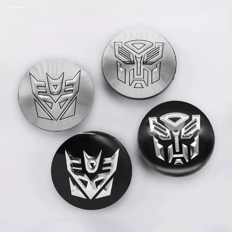 4Pcs 60mm Car Styling Transformers Autobots Emblem Badge Sticker Car Wheel Hub Center Caps Rim Cover Stickers Auto Accessories