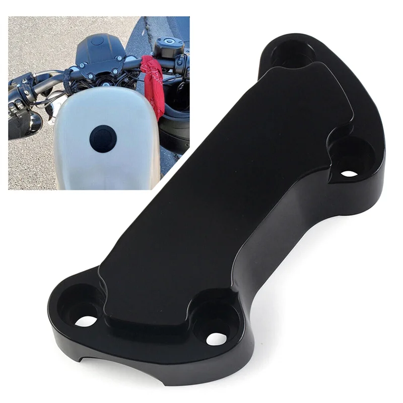 1Inch Handlebar Riser Top Clamp Cover for Harley Dyna Softail Sportster 883 Black