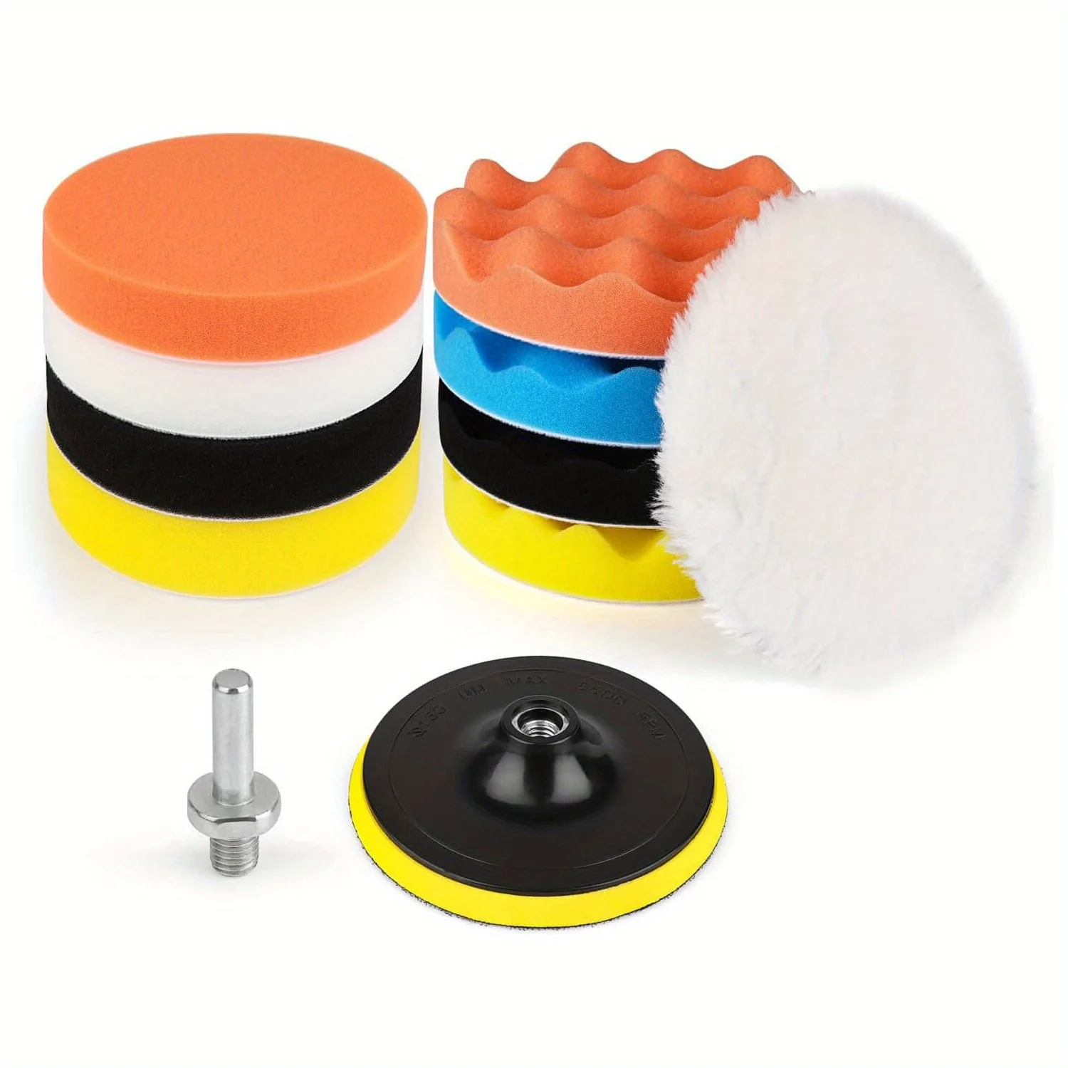 11Pcs Kit 3-Inch Buffing Pad Car Foam Drill Sponge Wool Polishing Pads Car Buffer Polisher for Sanding, Waxing, Sealing Glaze