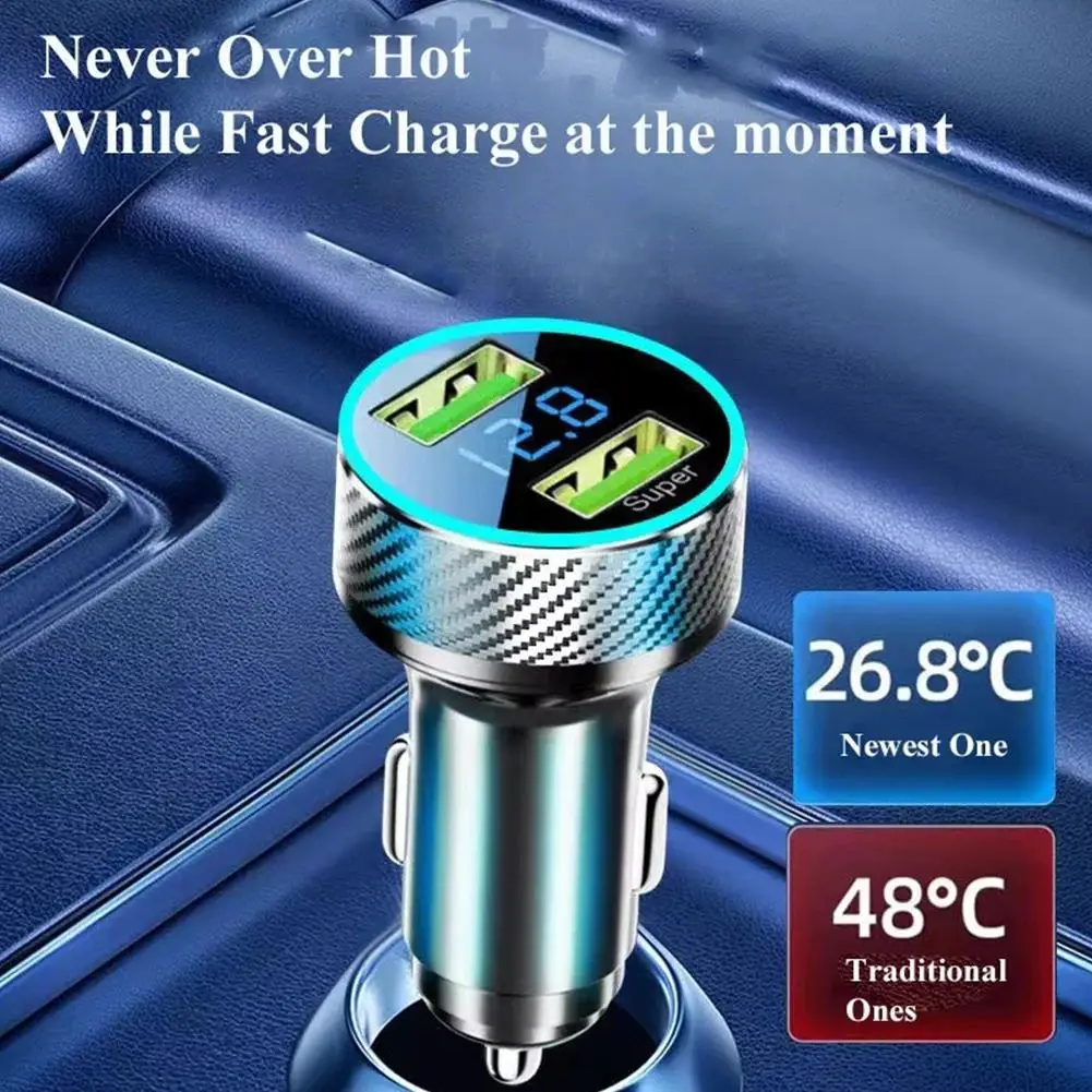 

300W 2 In 1 USB Car Charger Adapter Super Fast Charge With Voltage Monitor For IPhone Oneplus OPPO VIVO H5V5