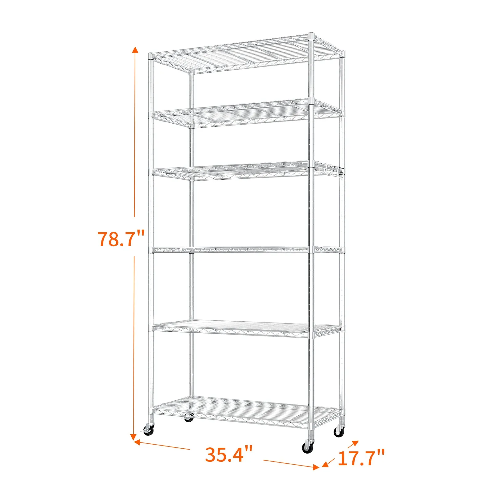 78"H Adjustable Heavy Duty Storage Shelving Steel Storage Organizer Wire Rack