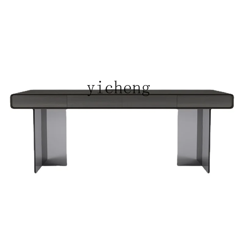 

Solid Wood Suspension Desk Light Luxury Modern Study Acrylic Minimalist Computer Desk