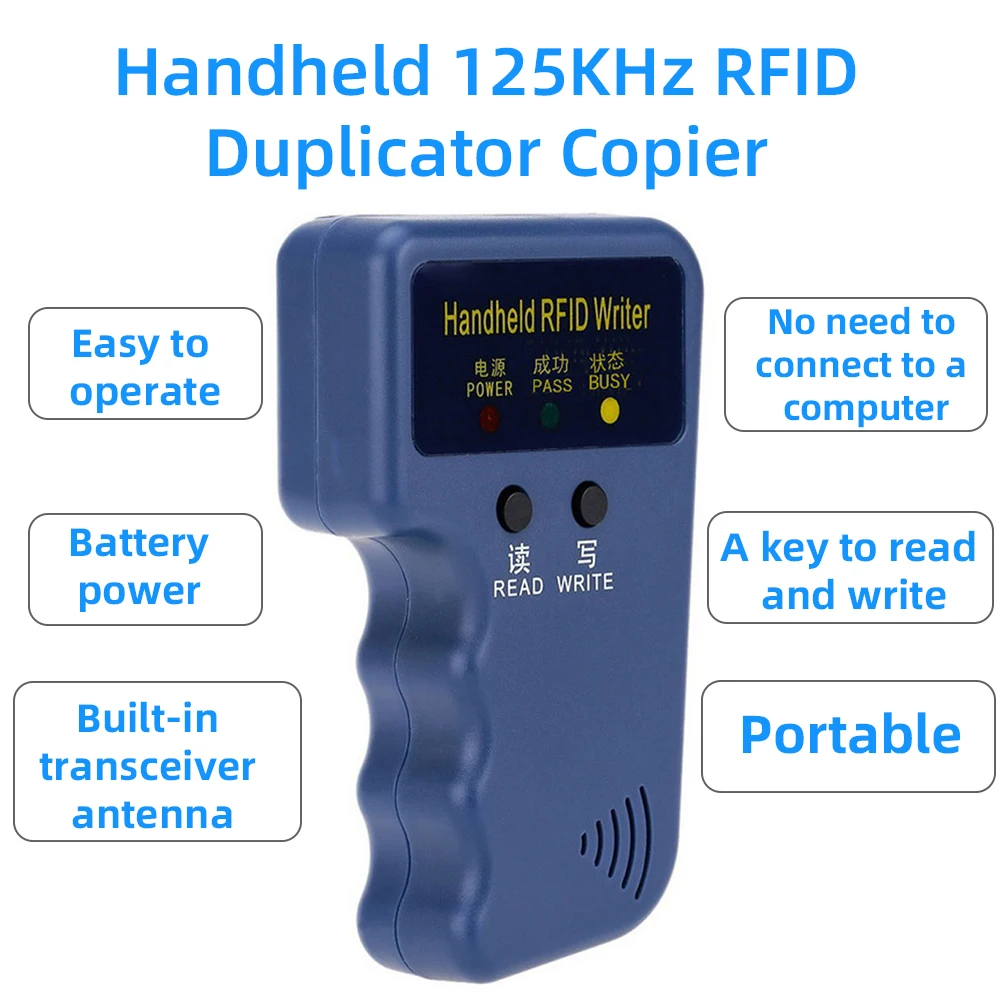 Handheld Flipper Nul Duplicator Kaartlezer 125Khz Em4100 Video Programmeur Schrijver T5577 Repetitieve Veeg Handheld Rfid Schrijver