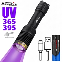 20w Zoom UV Flashlight Ultraviolet Detector Blacklight Rechargeable Ink Marker Pet Urine Stains Ore Money Resin Curing SV90