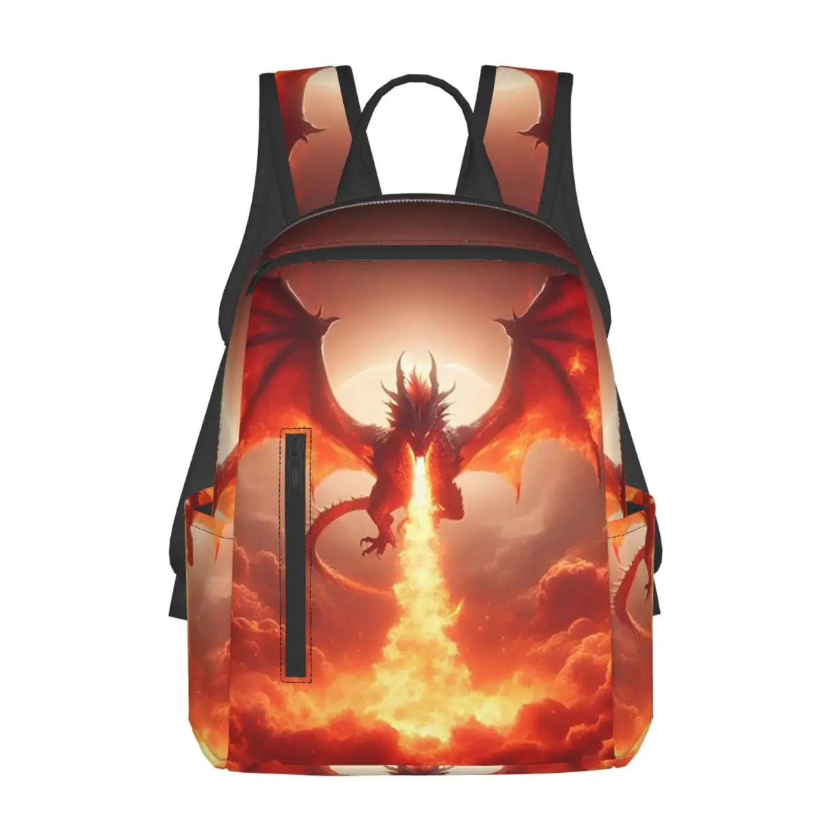 

Dragon In The Fire Backpack Daypack Large Capacity Children BookBag School Bag Shoulder Bags for Men Women