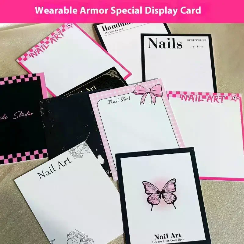 20 Sheets Press On Nail Bottom Butterfly Cardboard Photo Prop False Nail Art Tips Display Show Card Manicure Tools