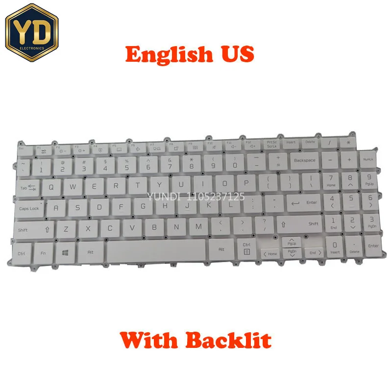 

YD Laptop Backlit US Keyboard SG-B0330-XUA SN8001BU1 AEW74230002 English US White 15Z90P 16Z90P 15ZD90P 16ZD90P 16ZD90P-G New