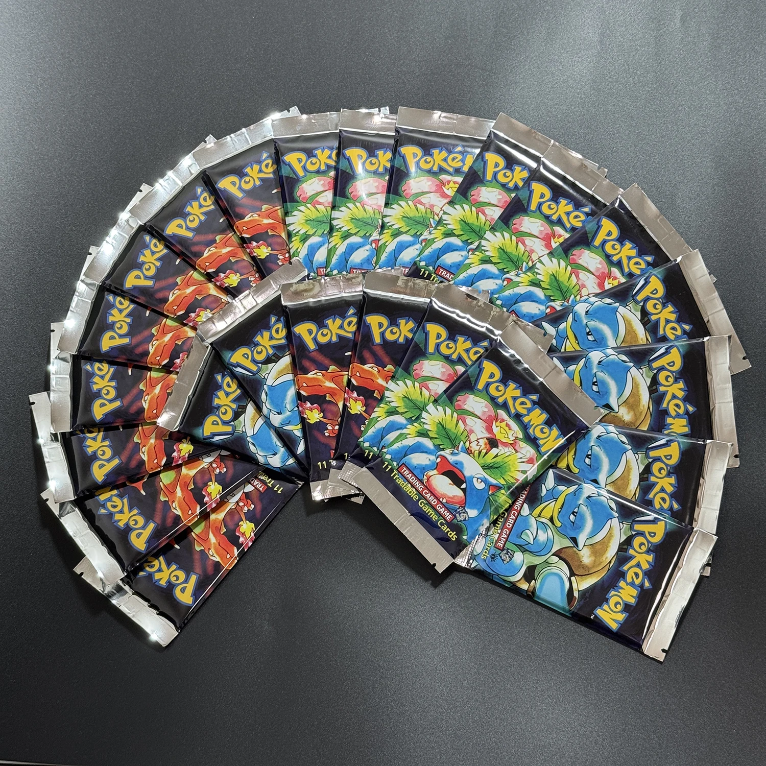 Venusaur/Charizard/Blastoise 11 unids/pack tarjetas proxy PTCG 1a edición Booster Pack Base PKM Set Pokemon conjunto completo TCG juguetes regalos