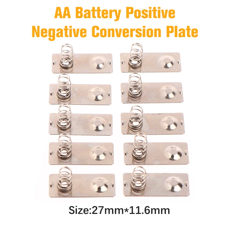 10Pcs 27*11.6mm AA Battery Positive Negative Conversion Spring Contact Plate For The 5th Battery AA Battery Spring Accessories