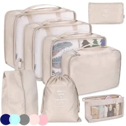 8PCS Set Organizer bags for Travel Organizer Bags Accessories Luggage Suitcase Organizer Waterproof Wash Bag Clothes Storage