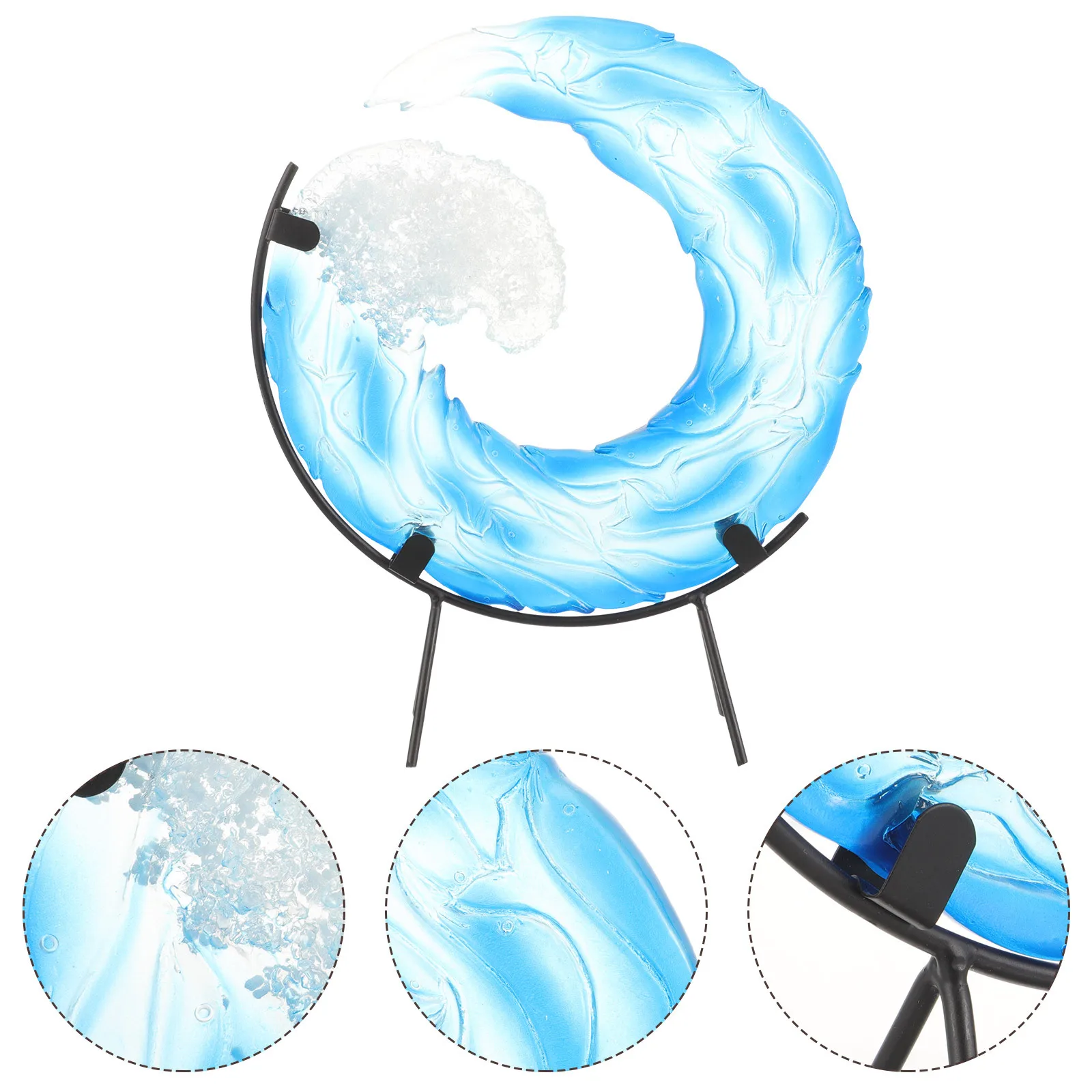 

Wave Sculpture Resin Iron Ocean Theme Statue Desktop Decor For Home Office Sea Style Holder Small Resin Craft Ornament