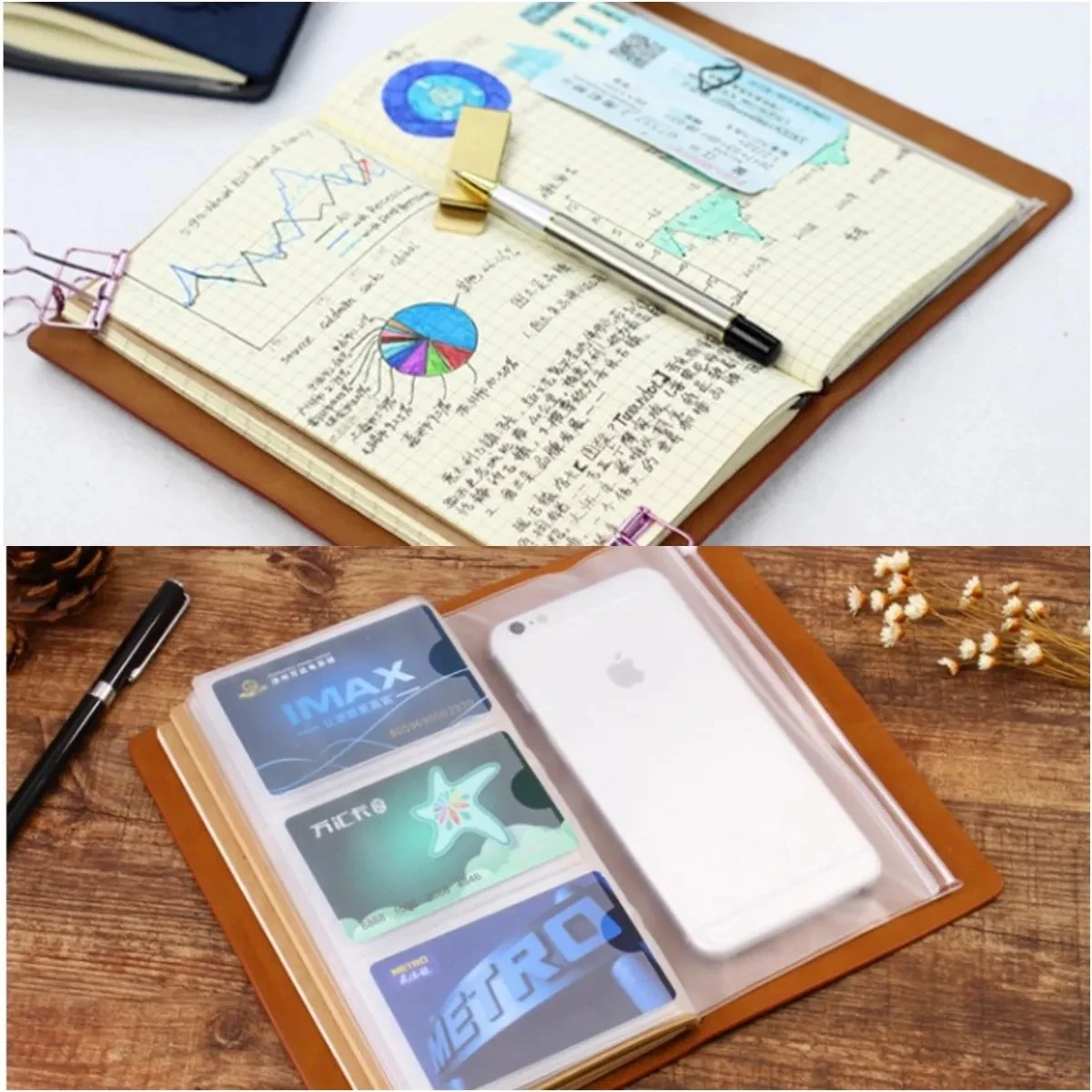 Creative Notebook Travel Ledger A6 Loose-leaf Simple Diary Retro Portable Ledger Vintage Journal Notebook Students Stationery