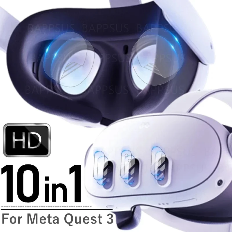 Lens Film For Meta Quest 3 Soft TPU Protective Film Headset HD Screen Protector Clear Full Cover Tempered Glass for Meta Quest3