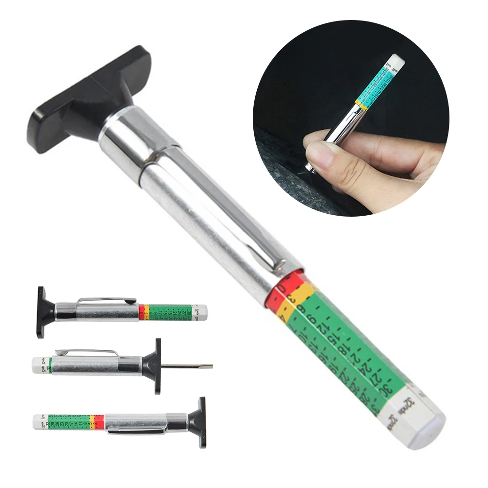 1-10pcs 0-25mm Car Wheel Tyre Measuring Digital Tire Tread Pattern Depth Thickness Gauge Auto Inspection Tools Supplies