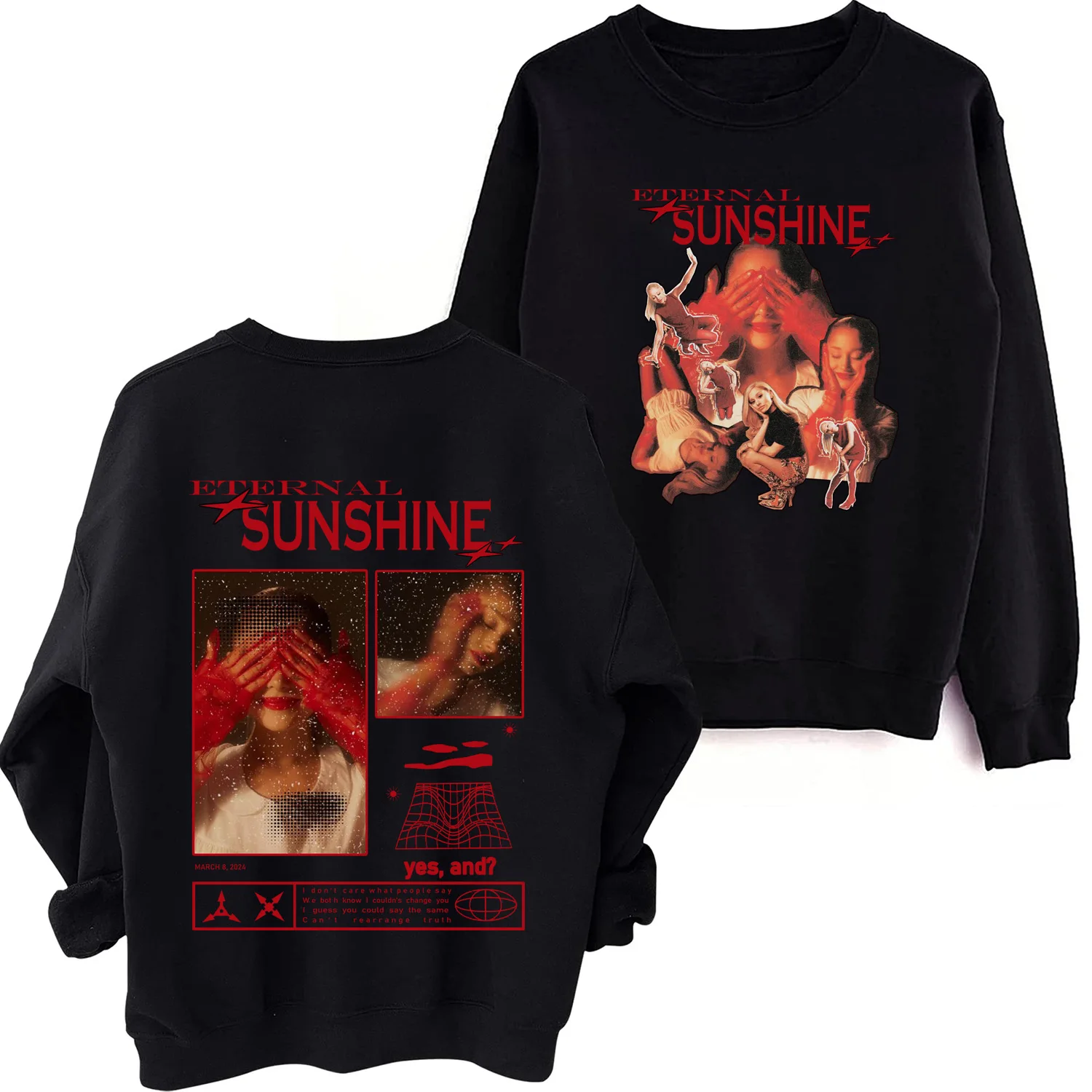 Ariana Grande Eternal Sunshine 2024  Sweatshirt Man Woman  Hoodie Harajuku Round Neck Long Sleeve Oversized Fans Gift