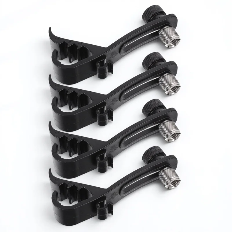 

Adjustable Drum Microphone Clamp 4pcs Shock Resistant Mount Clip for Mics Anti Vibration Holder Plastic Drum Rim Clip Tool