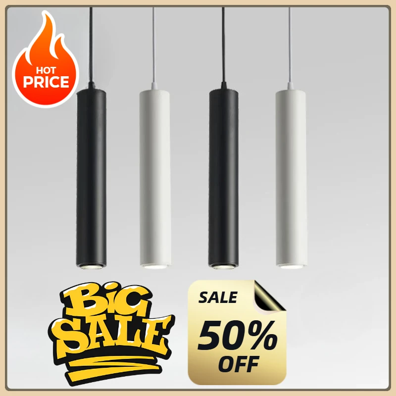 

5 PCS Nordic Modern Circular Long Tube Pendant Lights Led Hanging Lamp Bedroom Background Home Decoration Chandeliers