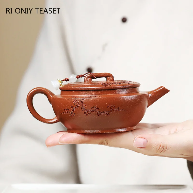 150ml Chinese Yixing Purple Clay Teapot Large Caliber Handmade Plum Blossom Tea Pot Beauty Tea Infuser Kettle Zisha Tea Set