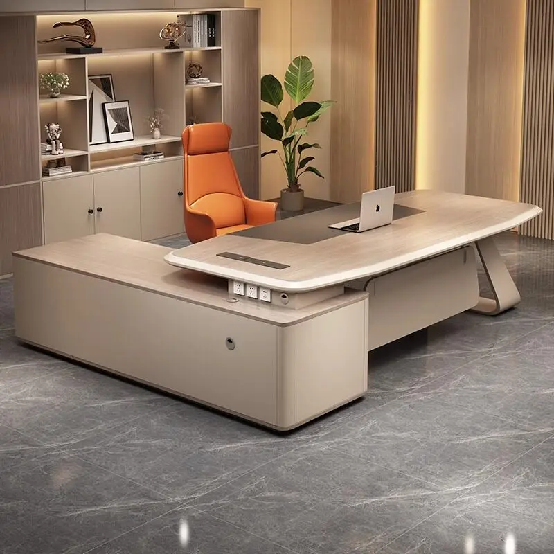 #￥Luxury Modern Executive Desk 1.6-3.0M Minimalist CEO Boss Desk High-End Manager Workstation for Executive Office Premium