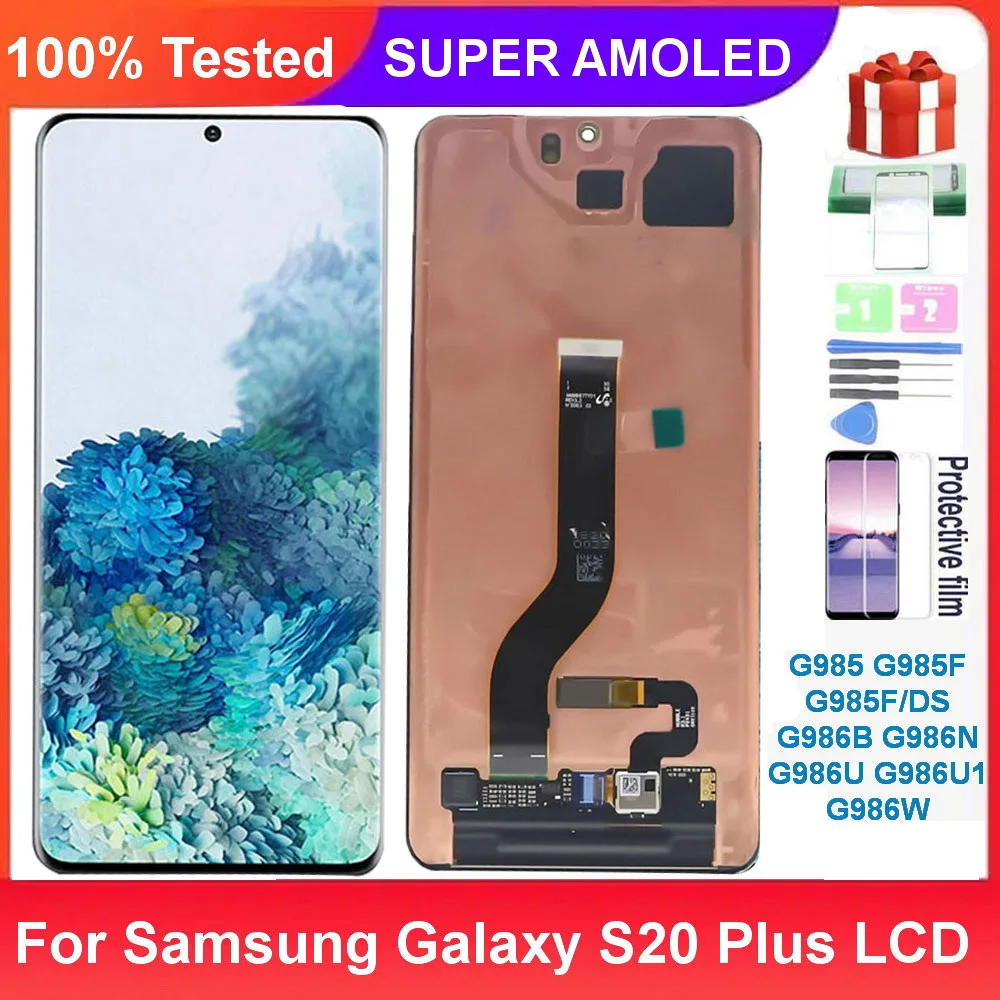 Super AMOLED For Samsung Galaxy S20 Plus G985U G985F G986B LCD Display Touch Screen Digitizer With defects screen 100% testing