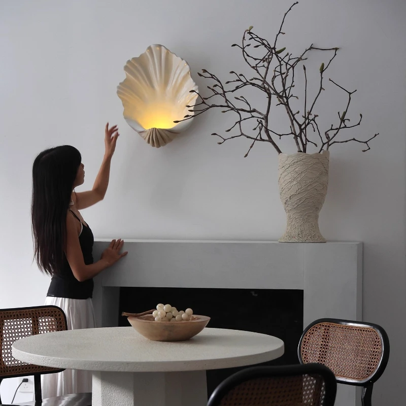 الفرنسية الرجعية قذيفة الجدار مصباح غرفة المعيشة أريكة حائط الخلفية العتيقة جو الجدار مصباح #1