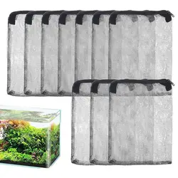 Nylon Zipper Mesh Pocket Bag Aquarium Reusable Filter Fine Mesh Net Reusable Mesh Filter Bags For Aquarium Fish Tank Fish Bowl