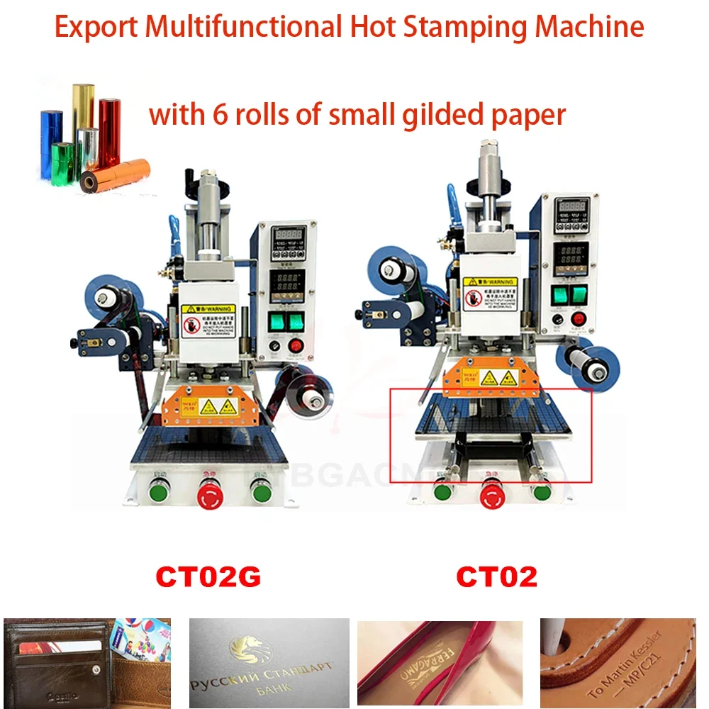 Pneumatic Multifunctional Heat Transfer Press Embossing Machine with Stand Foil Paper Optional for Leather Paper Wood Stamping