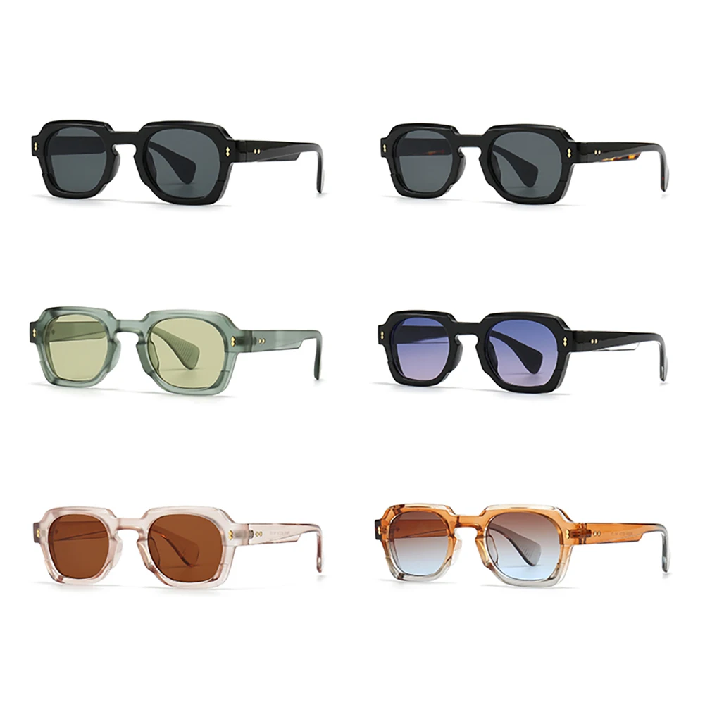 Peekaboo green brown retro sun glasses for women uv400 2023 unisex square sunglasses for men black summer accessories female