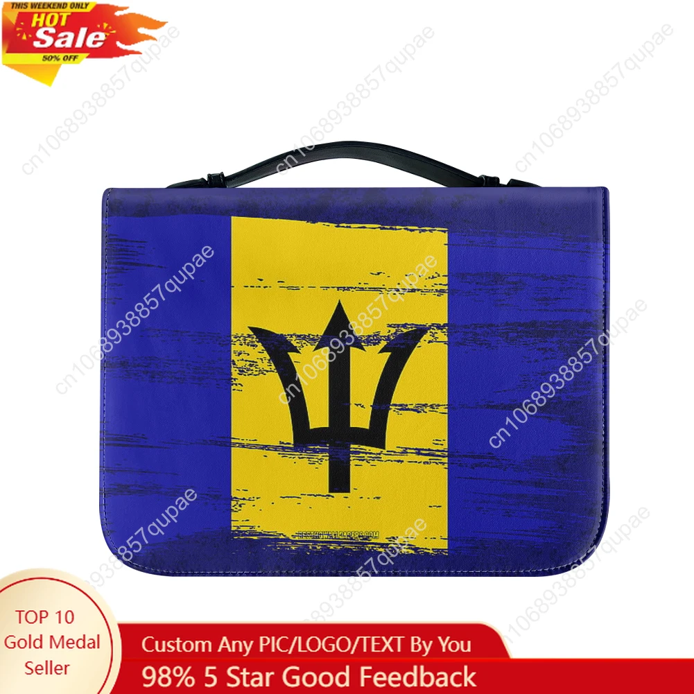 

Barbados Flag Bible Bags Christian Gifts Personalized Cover Bible Pack Waterproof Leather Bag Pockets Package Case
