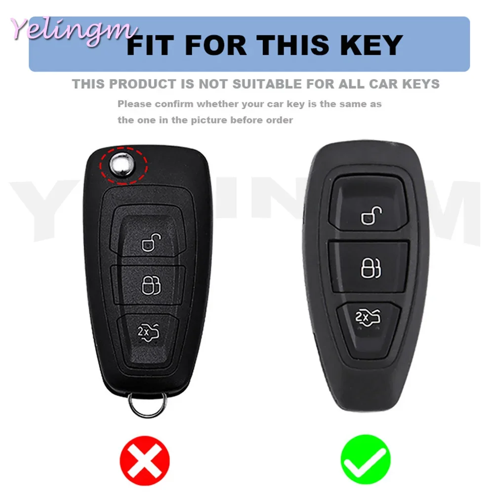 3 Buttons Key Cover For Ford Transit Custom Mondeo Fiesta Kuga ST Line MK3 Focus 3 Station Wagon Ecosport Case Key Protection