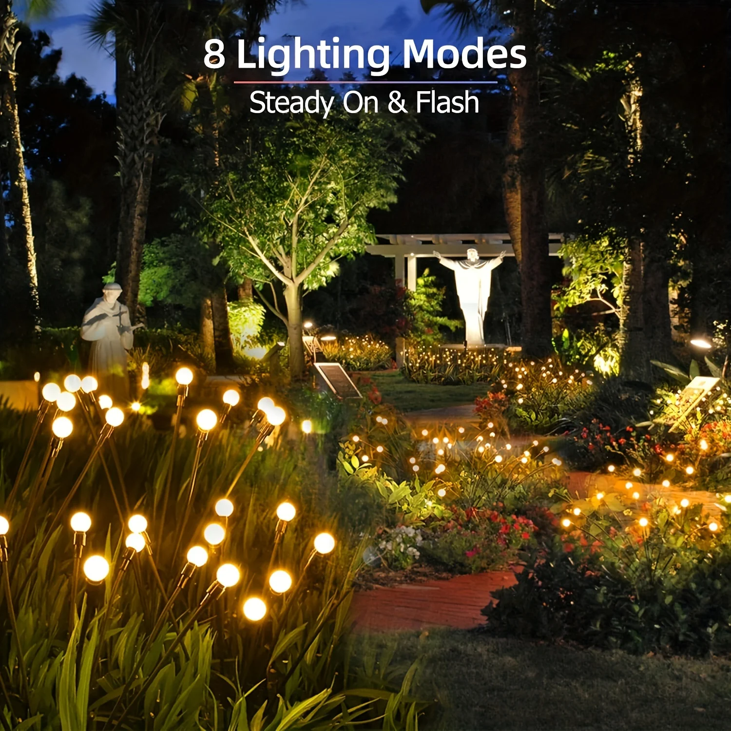 

6/8/10 LED Solar Firefly Lights Outdoor Swaying Waterproof Garden Lawn Lamps Decorative Pathway Yard Landscape Holiday Lighting