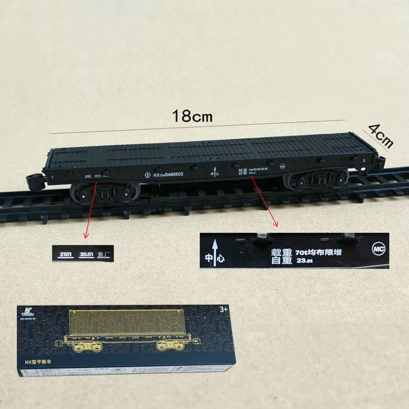 

Simulation Electric Train Track Model Supporting China NX70 Black Flatbed Carriage Train Model Gift Display Boy Toys