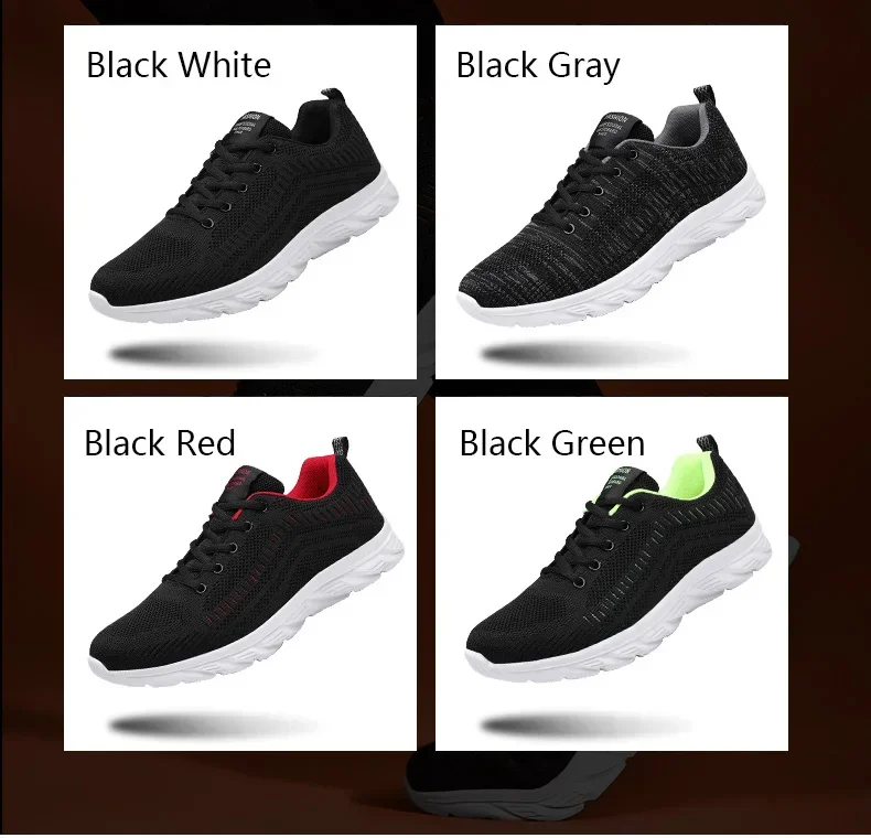 Men Fashion Sports Running Jogging Shoes Casual Sneakers Lace Up Breathable Mesh Light Tennis Outdoor Walking_vogvips.com