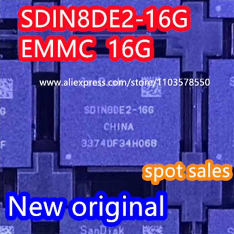 （1PCS）Brand new original SDIN8DE2-16G SDIN8DE2 EMMC 16Gb package BGA153 font storage chip IC