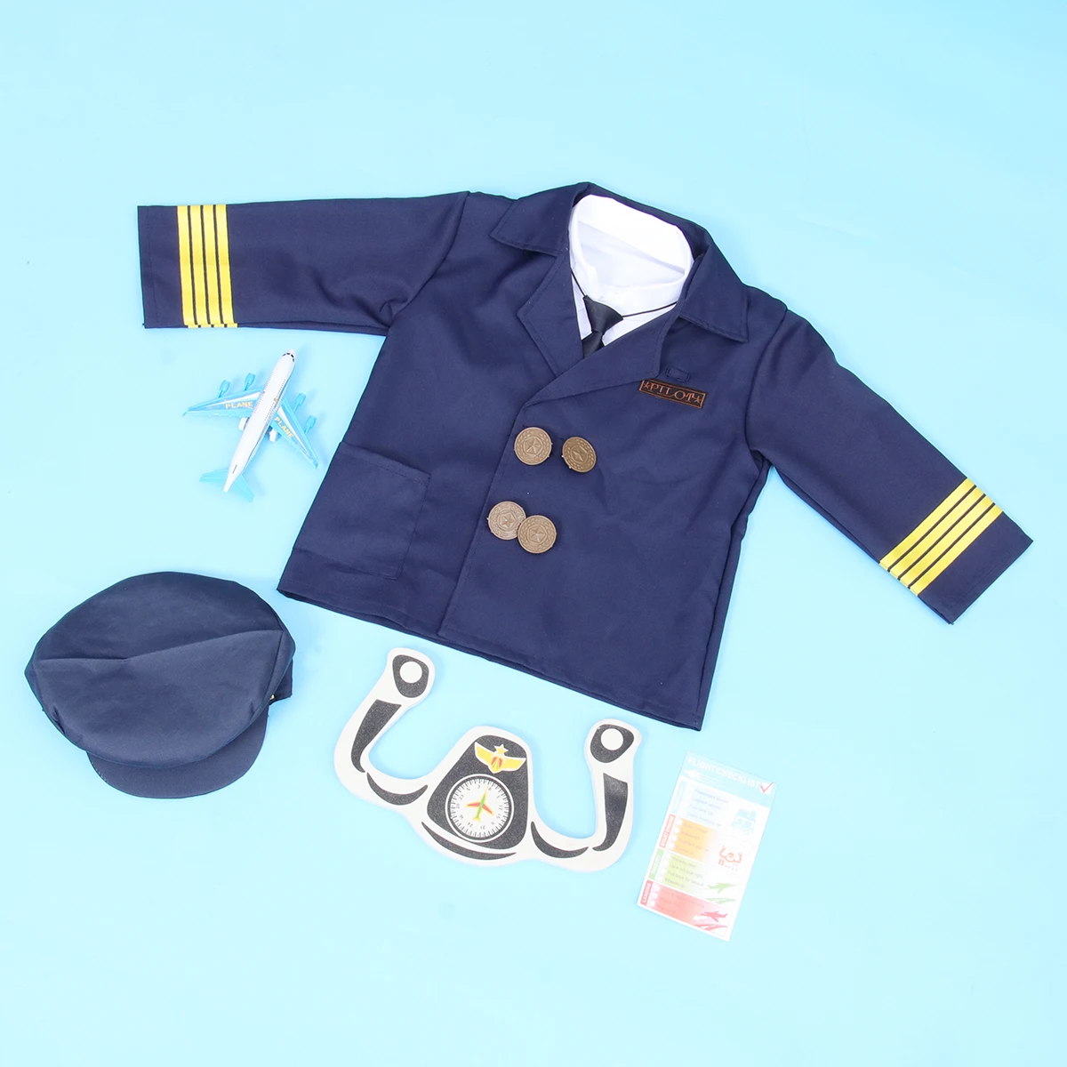 

Kids Pilot Costume Halloween Masquerade Carnival Stage Performance Cosplay Pilot Clothing Reusable Washable Sets